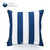 Navy Blue Outdoor Pillow Cover, Stripes, 18"x18"