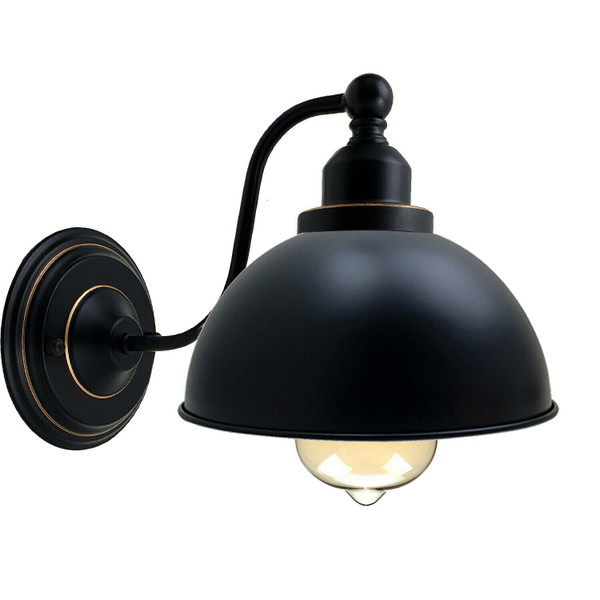 Industrial vintage Retro Black Wall Sconces E27 UK Holders~3703