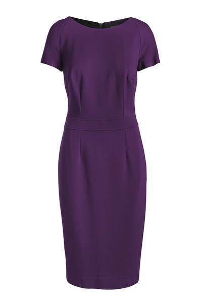 Aubergine Fitted Cap Sleeve Dress