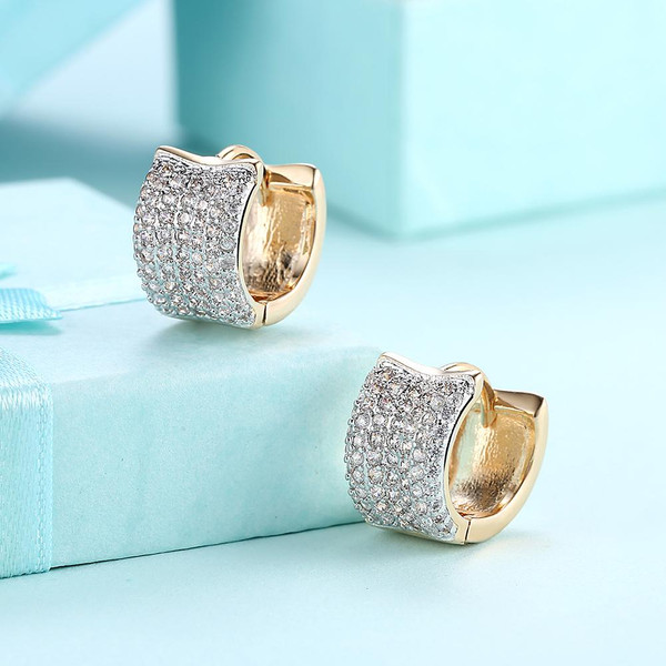 Crystals 15mm Pave Huggie  Earring