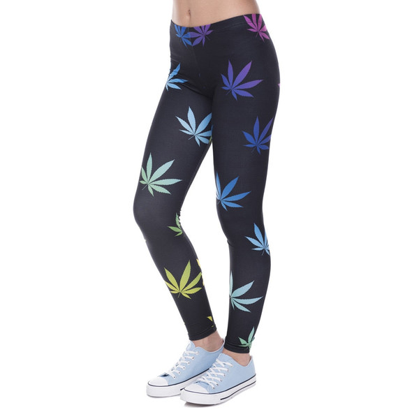 Fitness Legging Color Weeds Printed Leggins for Women Fashion Leggings Sexy Slim Legins Women Pants 100% Brand New