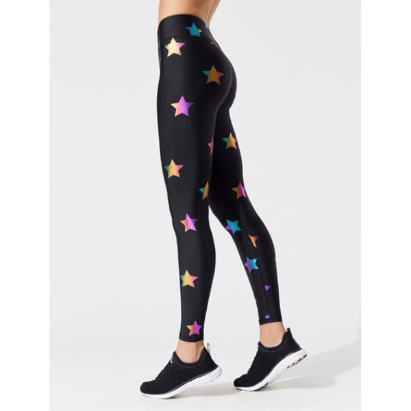 New Fashion Colored Stars Pattern Digital Printed Skinny Breathable Leggings Gifts For Ladies