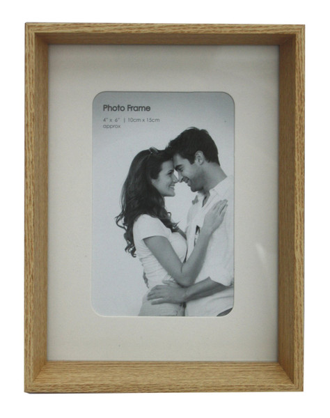 Natural Wood Box Style 4 X 6 Photo Frame