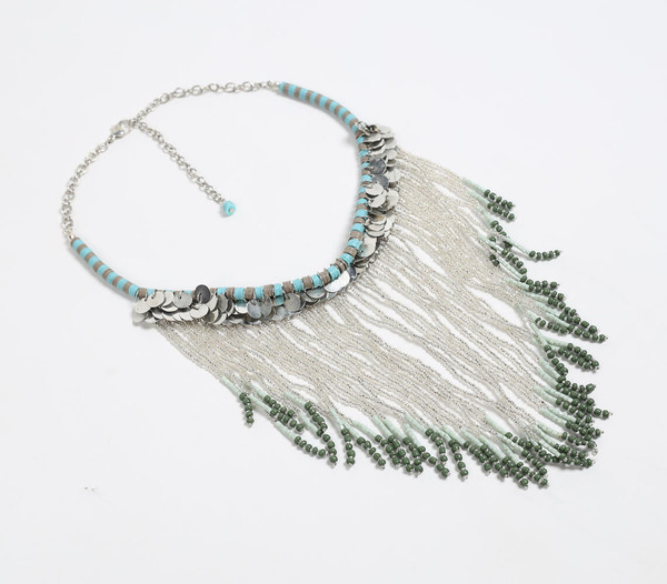 Statement Beaded Fringe Necklace_3