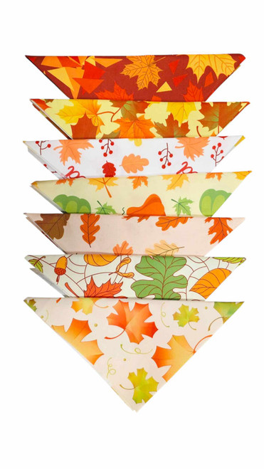 Dog Autumn Bandanas Set of 5, Large up to 20" neck Dog Autumn Bandanas Set of 5, Large up to 20" neck