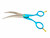 Colibri Super Curved Scissors  Aqua Blue  6.5"