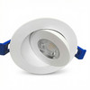 4" Round LED Floating Gimbal Downlight, 9W, 630 Lumens, 360° Rotation, 5CCT Adjustable (2700K, 3000K, 3500K, 4000K, 5000K), CRI>90, Wet Location, White Finish 