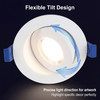 4" Round LED Floating Gimbal Downlight, 9W, 630 Lumens, 360° Rotation, 5CCT Adjustable (2700K, 3000K, 3500K, 4000K, 5000K), CRI>90, Wet Location, White Finish 