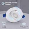 3.5" Round LED Floating Gimbal Downlight, 6W, 430 Lumens, 360° Rotation, 5CCT Adjustable (2700K, 3000K, 3500K, 4000K, 5000K), CRI>90, Wet Location, White Finish