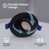 3.5" Round LED Floating Gimbal Downlight, 6W, 430 Lumens, 360° Rotation, 5CCT Adjustable (2700K, 3000K, 3500K, 4000K, 5000K), CRI>90, Wet Location, Black Finish