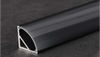 1616 Black Anodized Aluminum Profile with Black or White Milky Diffuser, 90° Angle, 16.2x16.2mm, 3048mm Length