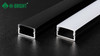 1708 Black Anodized Aluminum Profile with White Milky(Black) Diffuser, 17mm Width x 6mm Height x 3000mm Length, Flangeless Design