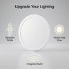12" Round LED Slim Surface Mount Downlight – 24W, 1500 Lumens, 5CCT Adjustable, CRI 90+, Dimmable, Wet Rated, White Finish