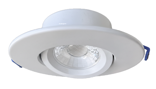 4" Round LED Gimbal Downlight – 9W, 750 Lumens, 3CCT, CRI>90, Dimmable, White