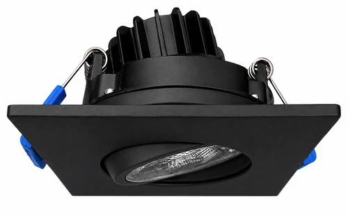 3" Square LED Gimbal Recessed Downlight – 8W, 650 Lumens, 5CCT Adjustable, Black Changeable Trim