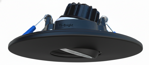 3" Round LED Gimbal Recessed Downlight – 8W, 650 Lumens, 5CCT Adjustable, 4" Black Changeable Trim