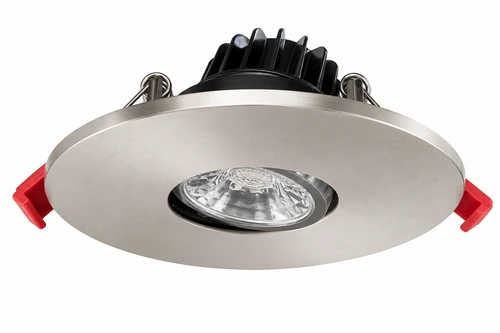 3" Round LED Module Gimbal Recessed Downlight, 8W, 650 Lumens, 5CCT Adjustable (2700K, 3000K, 3500K, 4000K, 5000K), CRI>90, Dimmable, Wet Location, 4" BN Changeable Trim