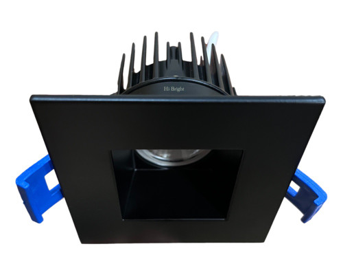 2" Square LED Regressed Downlight, 8W, 650 Lumens, 5CCT Adjustable (2700K, 3000K, 3500K, 4000K, 5000K), CRI>90, Dimmable, Wet Location, Black Finish