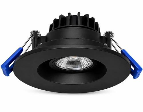 3" Round Regressed Gimbal, 8W, 650Lumens, 5CCT(2700k, 3000K, 3500K, 4000K, 5000K) Adjustable,CRI>90, Dimmable, Wet location, Black Finish