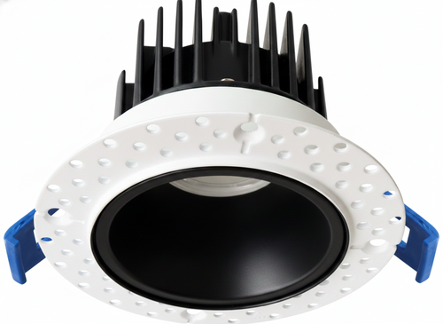 2" Trimless Round LED Regressed Downlight, 8W, 650 lm, 5CCT, CRI>90, Black