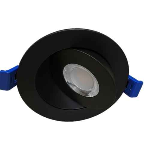 4" Round LED Floating Gimbal Downlight, 9W, 630 Lumens, 360° Rotation, 5CCT Adjustable (2700K, 3000K, 3500K, 4000K, 5000K), CRI>90, Wet Location, Black