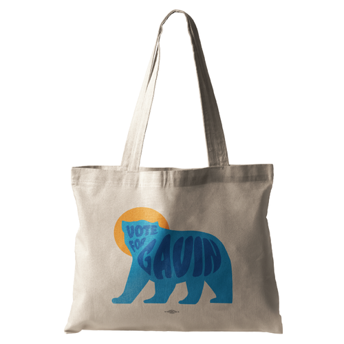 Retro Bear (Natural Canvas Tote)
