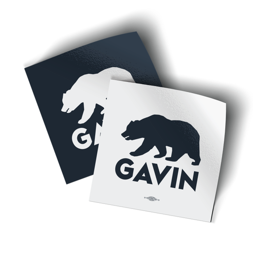 Gavin Bear Combo (4" x 4" Vinyl Sticker -- Pack of Two!)