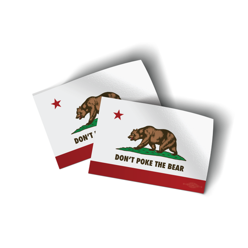 DON'T POKE THE BEAR STICKER (4.5" x 3" Vinyl Sticker -- Pack of Two!)