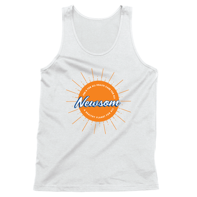 Newsom Sun (Unisex White Tank) - Gavin Newsom For Governor Webstore