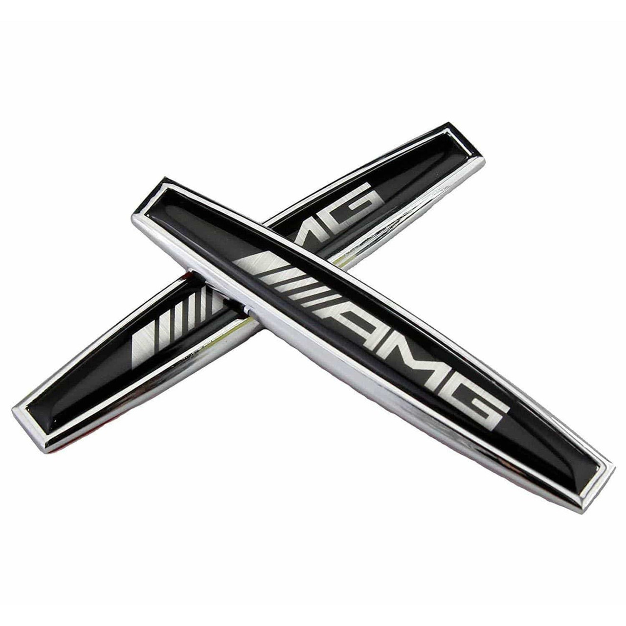 Ruwe slaap Minst annuleren 2pcs Mercedes-Benz AMG Logo Emblem Sticker Fender Trunk Black Badge