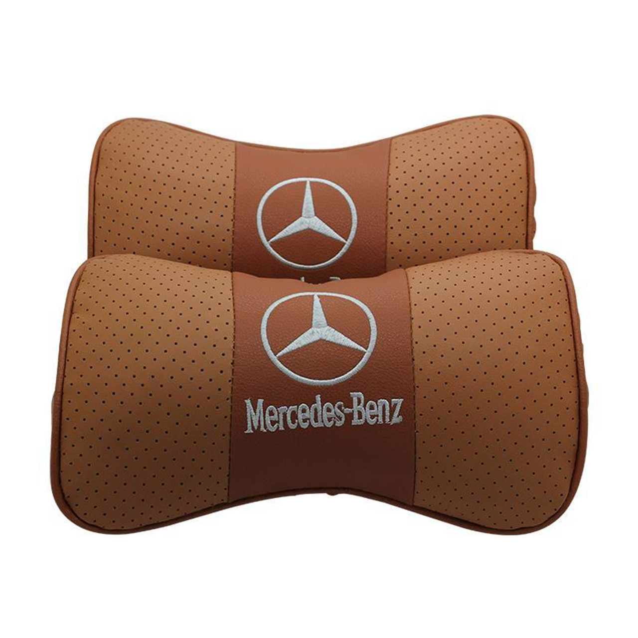 2pcs Mercedes-Benz Leather Headrest Pillows support for your neck & head