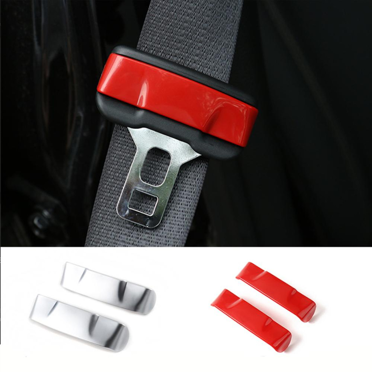 2pcs Seat Safety Belt Buckle Clip Insert Cover Stickers For Jeep - Natalex  Auto