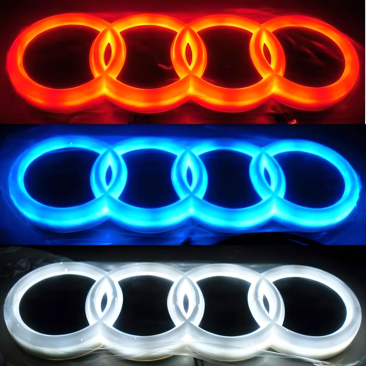 Car Audi A3 Logo LED Rear Trunk Emblem Sticker Nameplae Decal