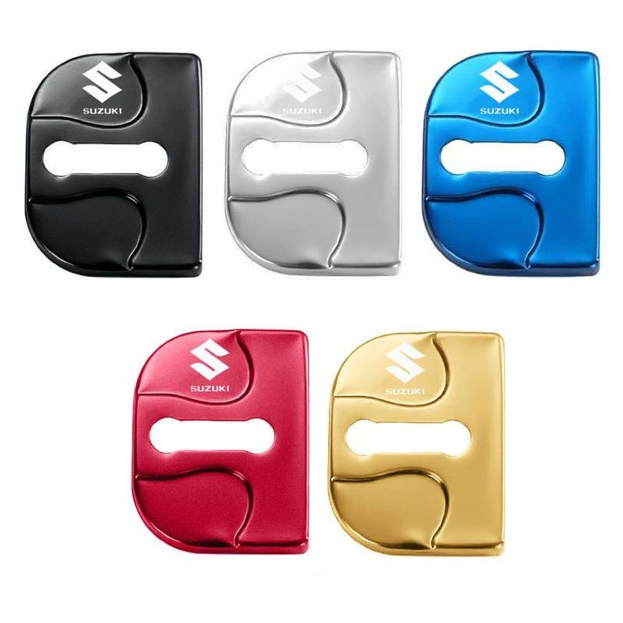 4pcs Suzuki Logo Door Lock Cover Protection Metal Emblem Decoration