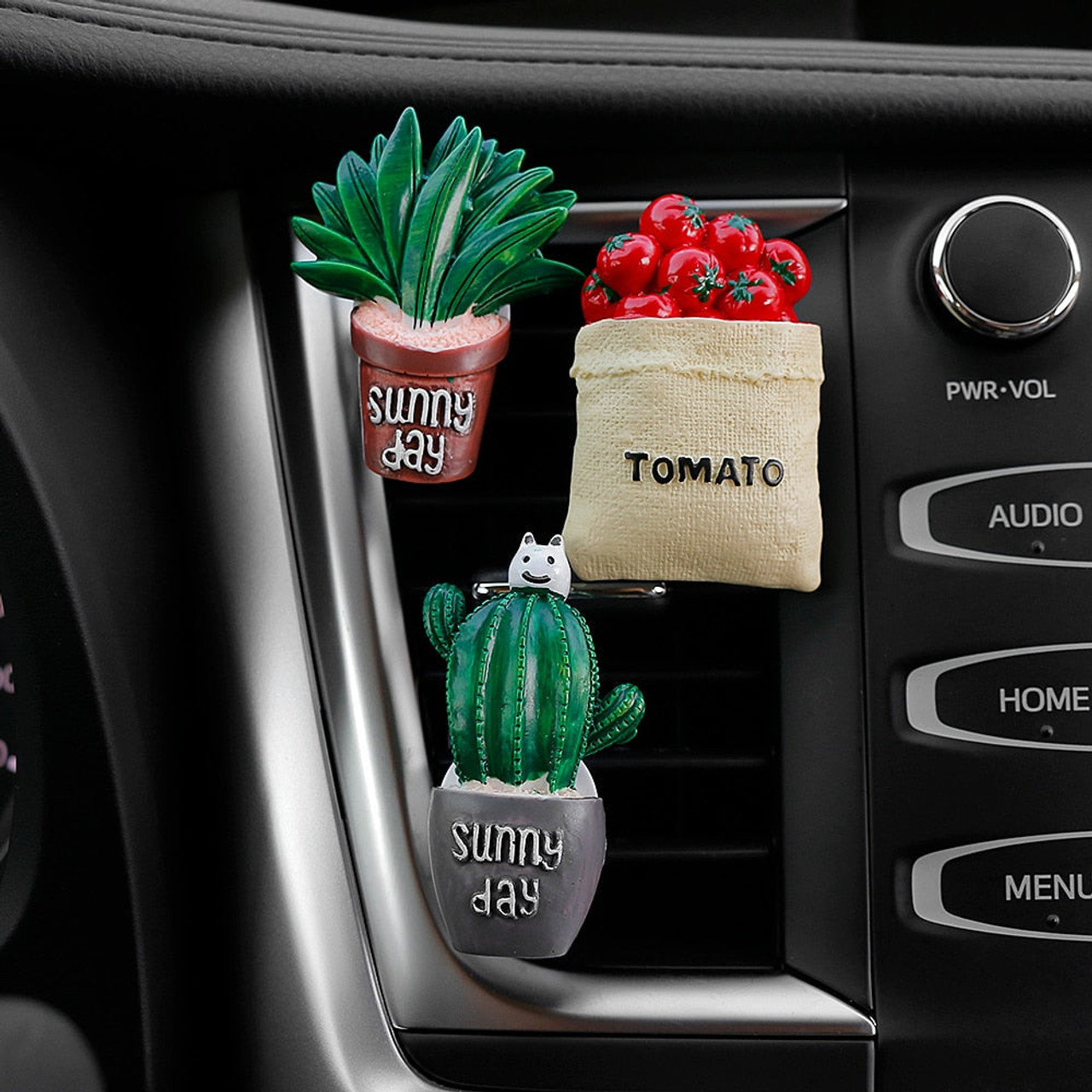 Car Vent Clips, Clip-On Car Air Vent Freshener Set, Coral Cactus