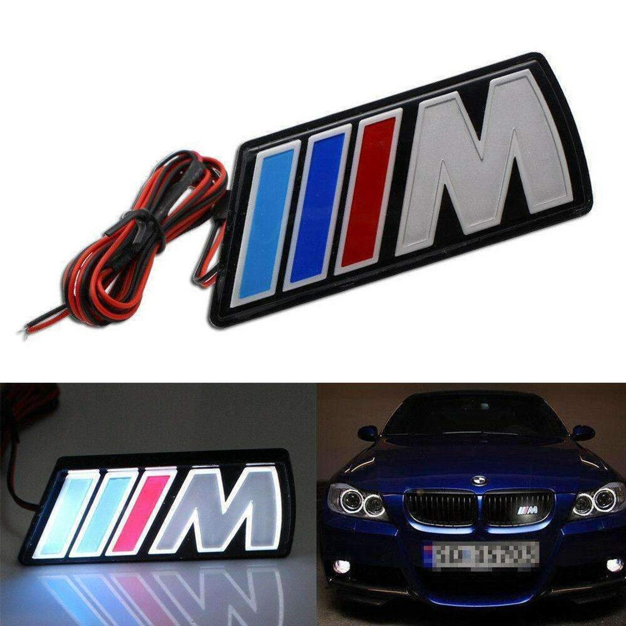 M Power LED illumine Emblem For Front Grill BMW M-sport Badge