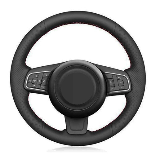 Jaguar E Pace, F Pace, XE, XF Steering Wheel Cover Black Thread / Black