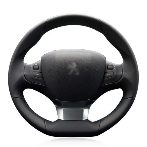 Peugeot 308 2014-2019 Steering Wheel Cover Black Thread