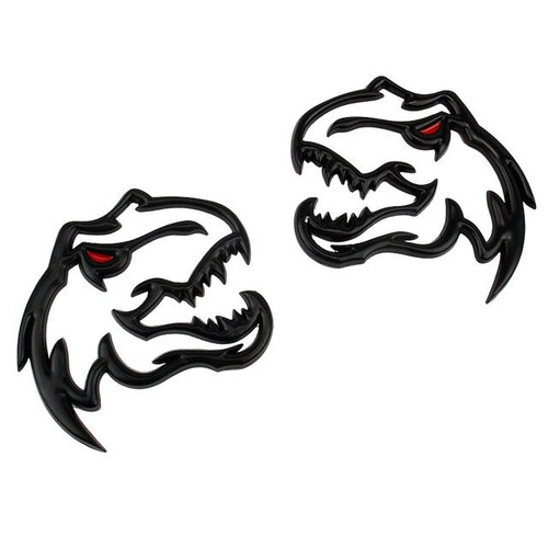 2pcs Dodge RAM Dinosaur Emblem Hollow-Black Redeye
