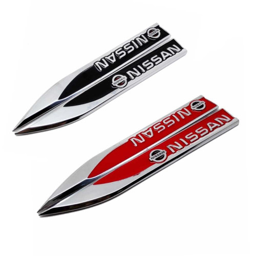 2pcs Nissan Logo Blade Fender Emblem Stickers