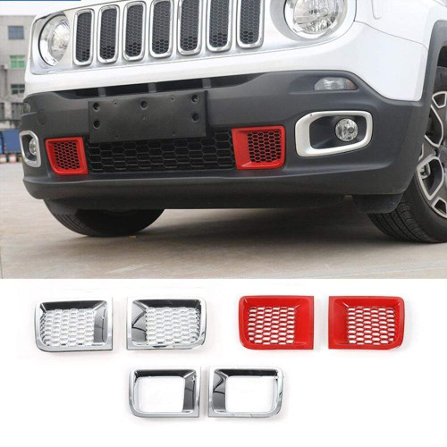 2pcs Front Bumper Grill Cover Stickers For Jeep