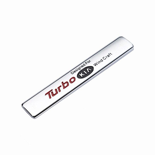Turbo Emblem Sticker for KIA - Silver+Red