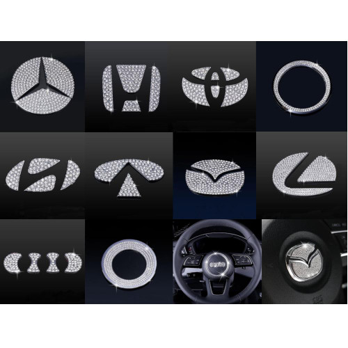 Rhinestone Steering Wheel Emblem Sticker