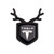 2pcs Tesla Logo Shield Antler Emblems Black