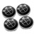 7pcs Set Black BMW Logo Emblems: Steering+Hubcaps+Trunk+Hood