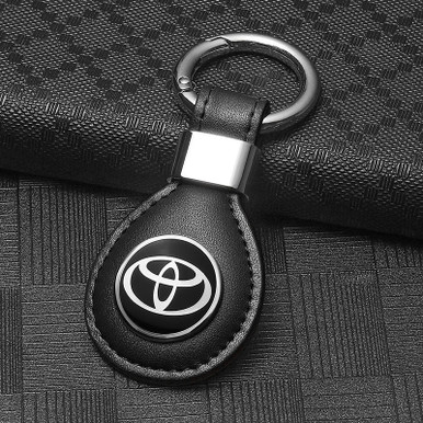 Toyota new crown recycled leather key chain emblem charm black