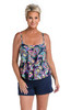 24TH & OCEAN PAINTED PAISLEY TWO TIERED TANKINI