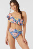 O'NEILL JADIA FLORAL MISSION BEACH RUFFLE ONE SHOULDER TOP