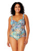 ANNE COLE SUNSET DOT UNDERWIRE SURPLICE ONE PIECE (16W-20W)