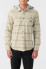 O'NEILL LANDMARKED STRIPE HOODED LONG SLEEVE FLANNEL SHIRT